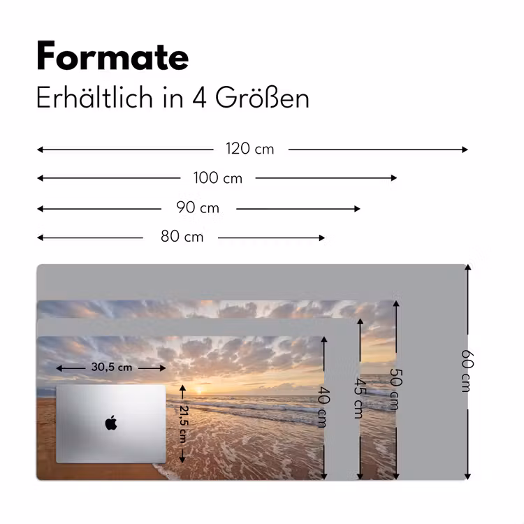 Zee - Kustlijn - Wolken - Landschap - Oranje Muismat XXL klein -ysfeer5_duits