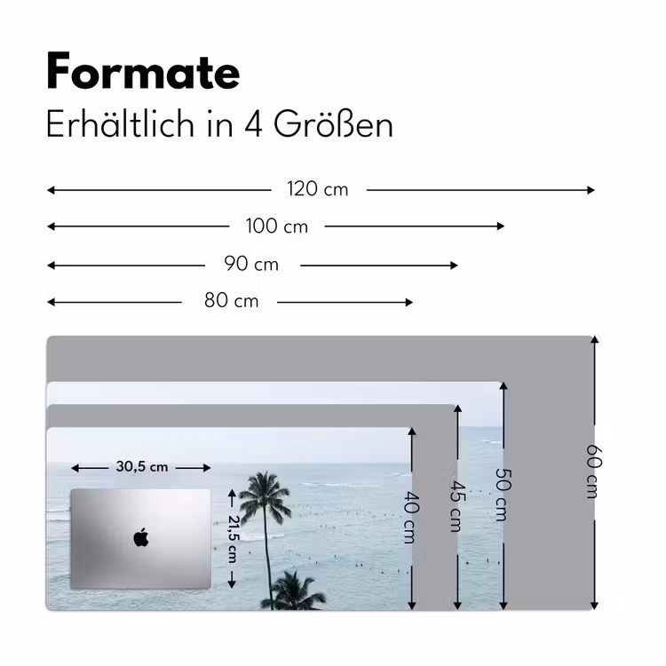 Oceaan - Palmbomen - Surfers Muismat XXL klein -ysfeer5_duits