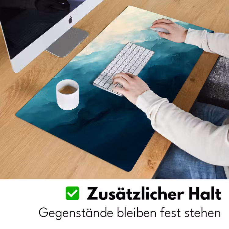 Zee - Silhouet - Abstract - Blauw Muismat XXL klein -ysfeer3_duits