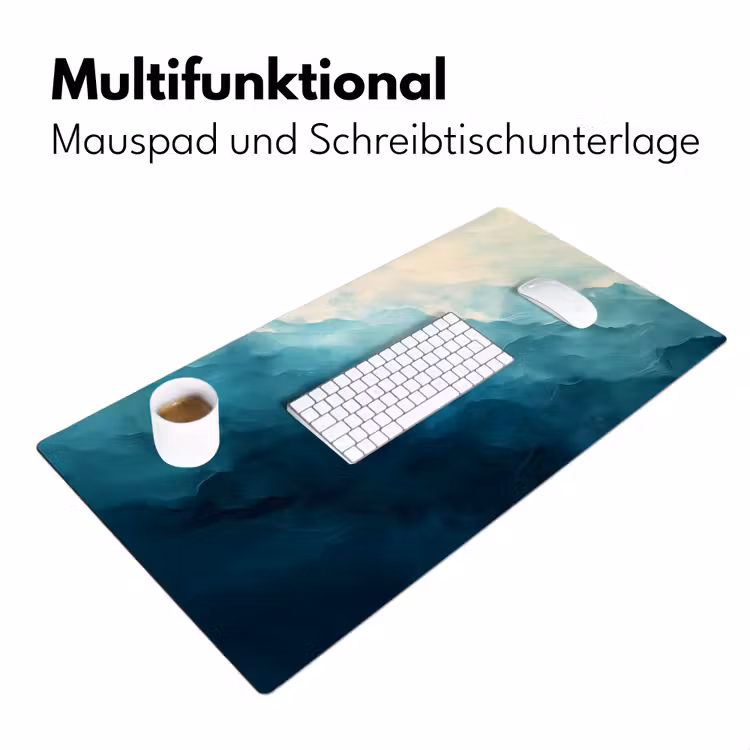 Zee - Silhouet - Abstract - Blauw Muismat XXL klein -ysfeer4_duits