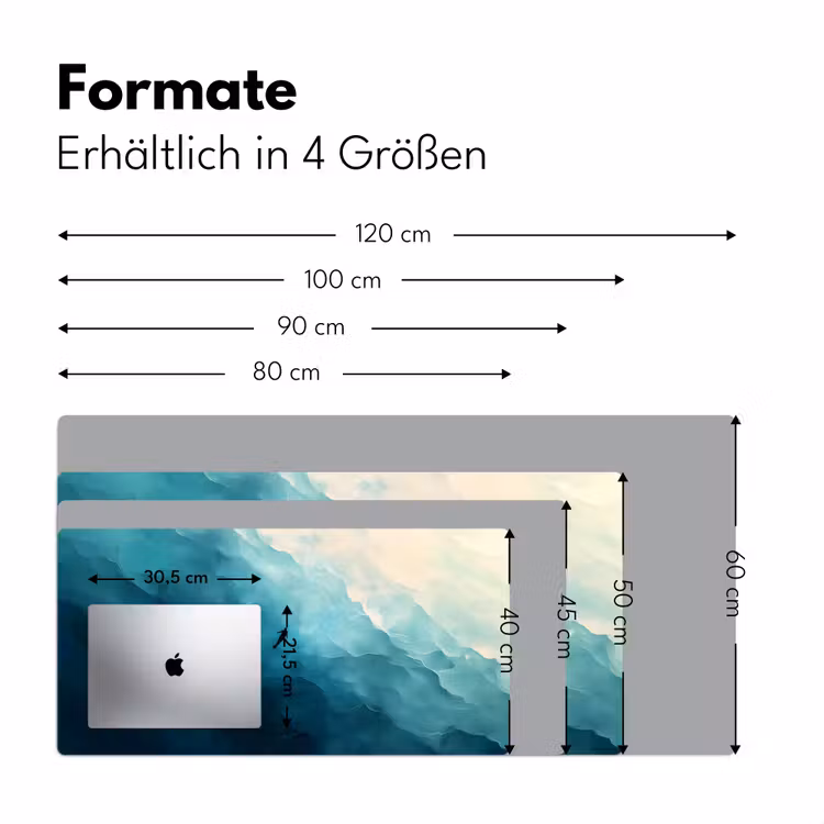 Zee - Silhouet - Abstract - Blauw Muismat XXL klein -ysfeer5_duits