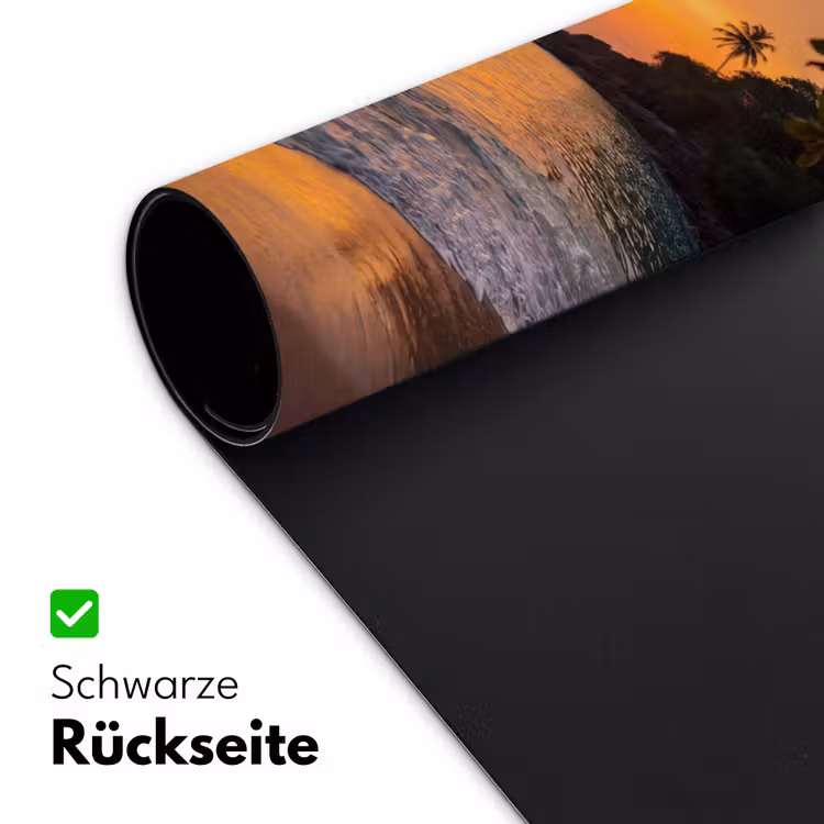 Zee - Zonsondergang - Boot - Natuur - Oranje Muismat XXL klein -ysfeer2_duits