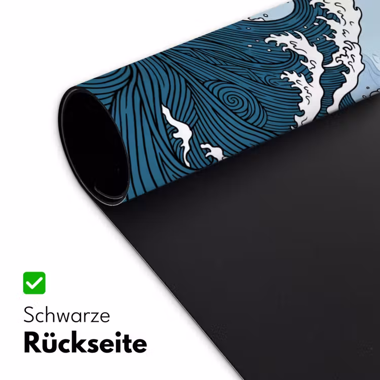 Zee - Golven - Japans - Natuur - Blauw Muismat XXL klein -ysfeer2_duits