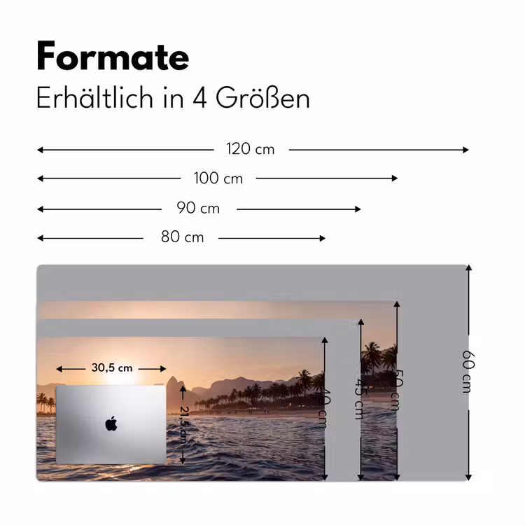 Schreibtischunterlage - Meer – Wellen – Sonnenuntergang – Küste – Gold — 5