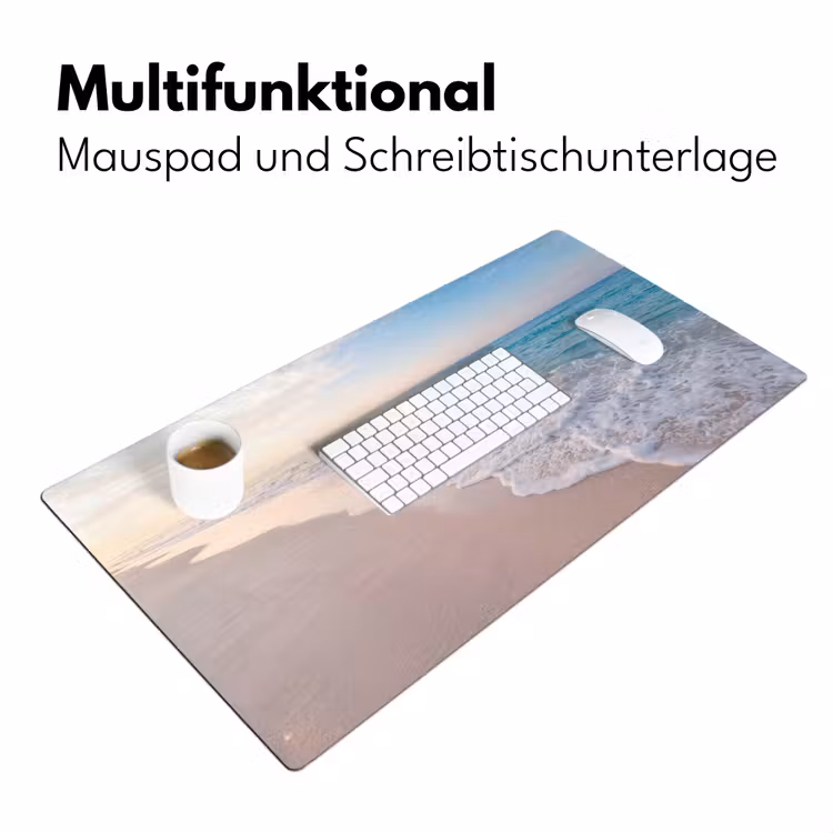 Zee - Golven - Strand - Natuur - Wit Muismat XXL klein -ysfeer4_duits