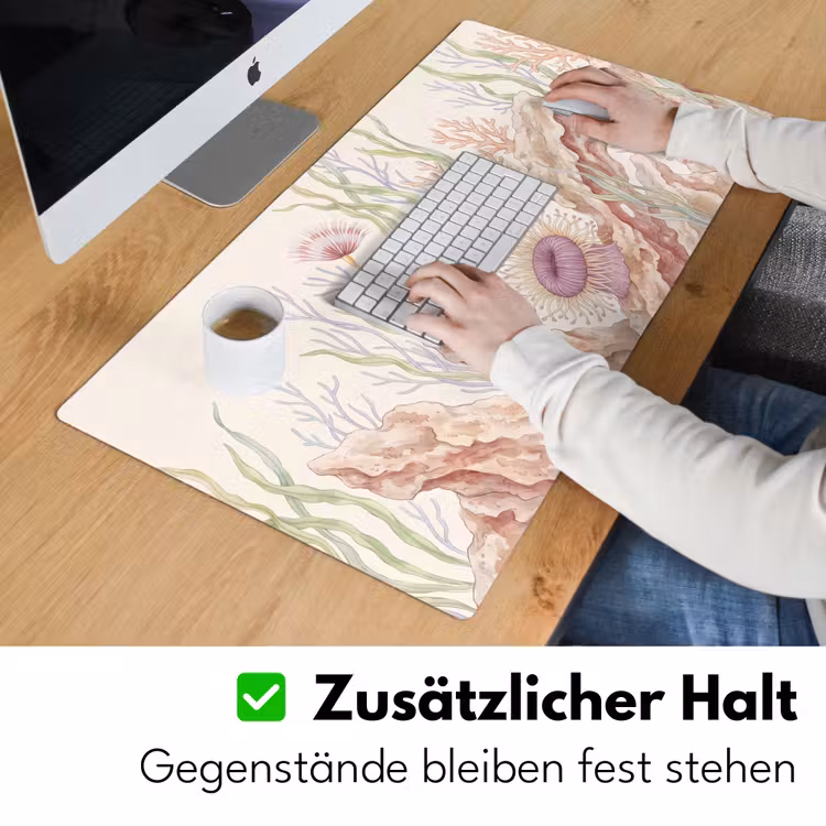 Zeeleven - Koraal - Onderwater - Illustratie - Kleurrijk Muismat XXL klein -ysfeer3_duits