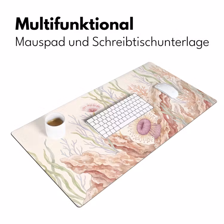 Zeeleven - Koraal - Onderwater - Illustratie - Kleurrijk Muismat XXL klein -ysfeer4_duits