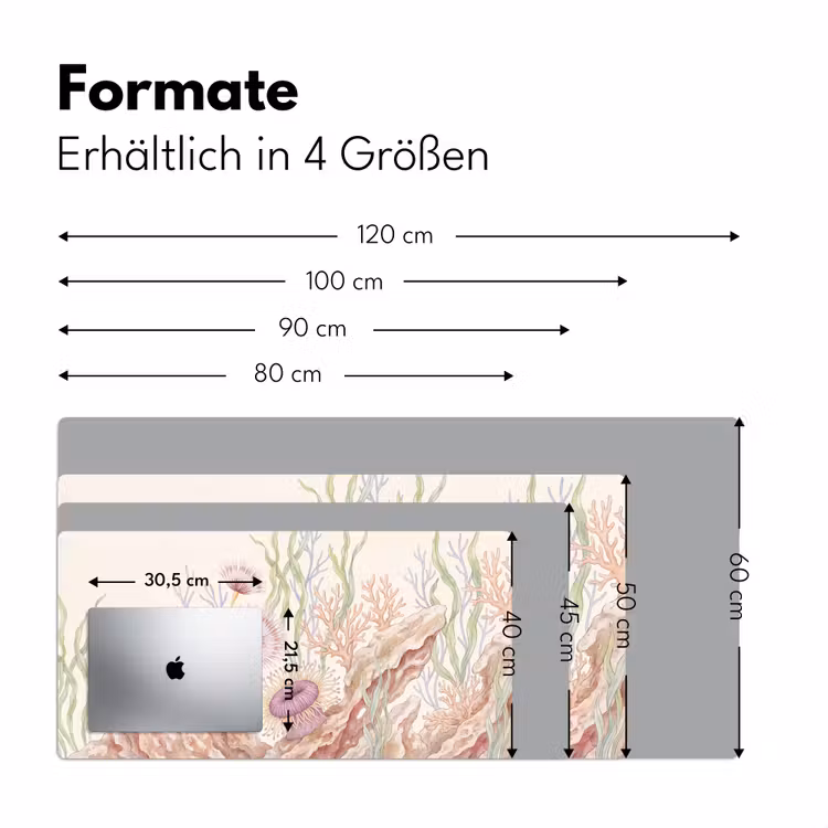 Zeeleven - Koraal - Onderwater - Illustratie - Kleurrijk Muismat XXL klein -ysfeer5_duits