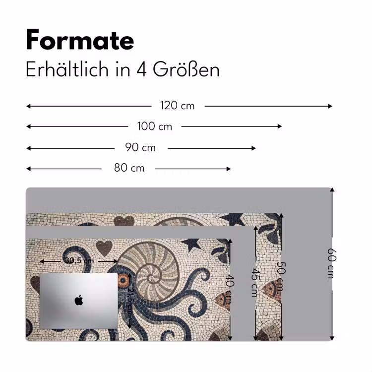 Zeeleven - Mozaïek - Kunst - Vintage - Beige Muismat XXL klein -ysfeer5_duits