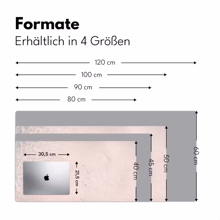 Schreibtischunterlage - Meeresleben – Seestern – Strand – Rosa – Wasser - Zeeleven - Zeester - Strand - Roze - Water Muismat XXL klein
