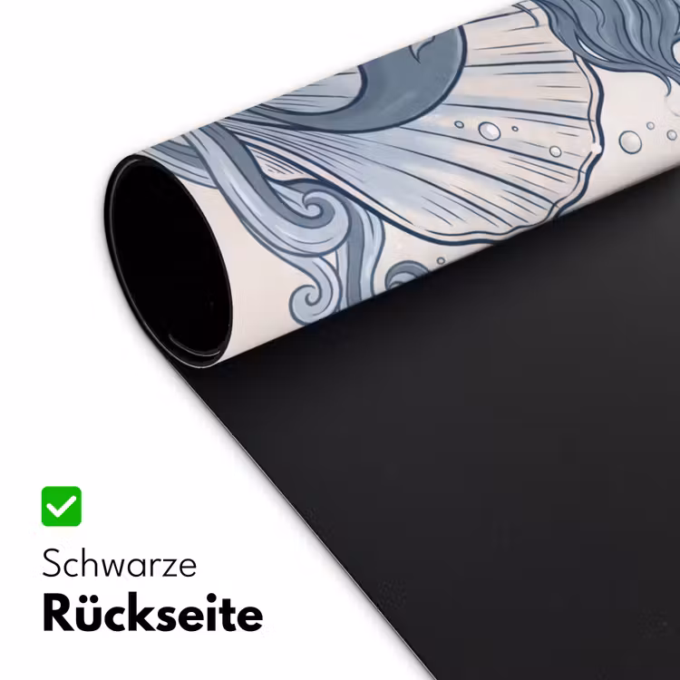 Schreibtischunterlage - Meerjungfrau – Muschel – Meer – Fantasie – Blau - Zeemeermin - Schelp - Zee - Fantasie - Blauw Muismat XXL klein