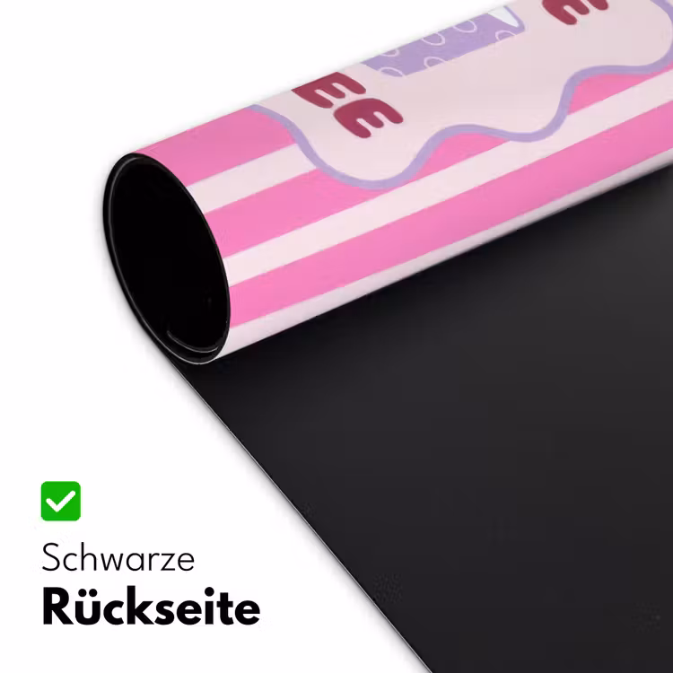 More coffee - Roze - Paars - Strepen - Mok Muismat XXL klein -ysfeer2_duits