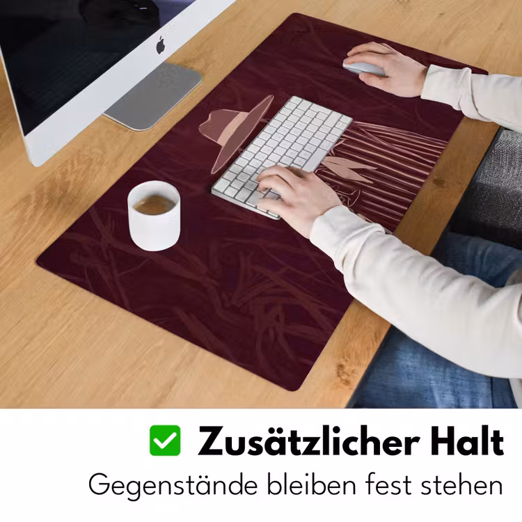 Schreibtischunterlage - Mensch – Hut – Cocktail – Abstrakt – Braun - Mens - Hoed - Cocktail - Abstract - Bruin Muismat XXL klein
