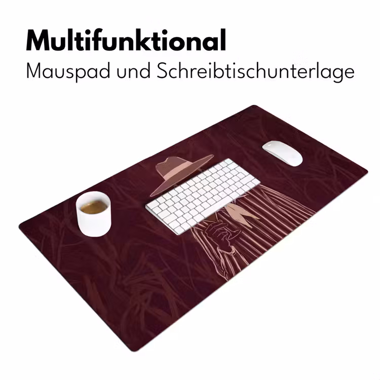 Schreibtischunterlage - Mensch – Hut – Cocktail – Abstrakt – Braun - Mens - Hoed - Cocktail - Abstract - Bruin Muismat XXL klein