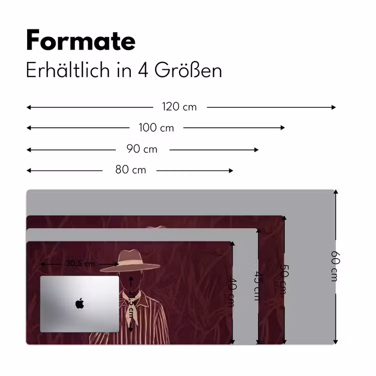 Schreibtischunterlage - Mensch – Hut – Cocktail – Abstrakt – Braun - Mens - Hoed - Cocktail - Abstract - Bruin Muismat XXL klein
