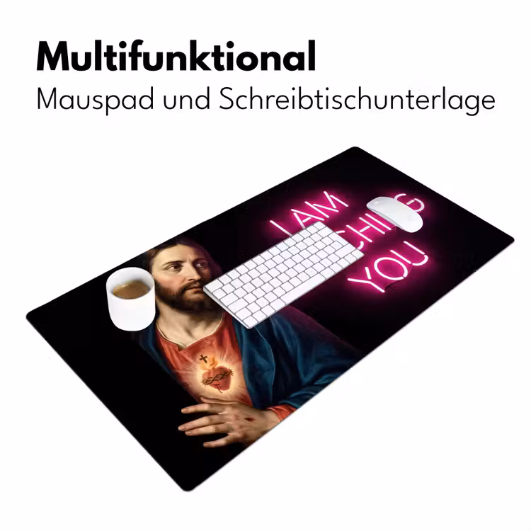 Man - Tekst - Neon Muismat XXL klein -ysfeer4_duits