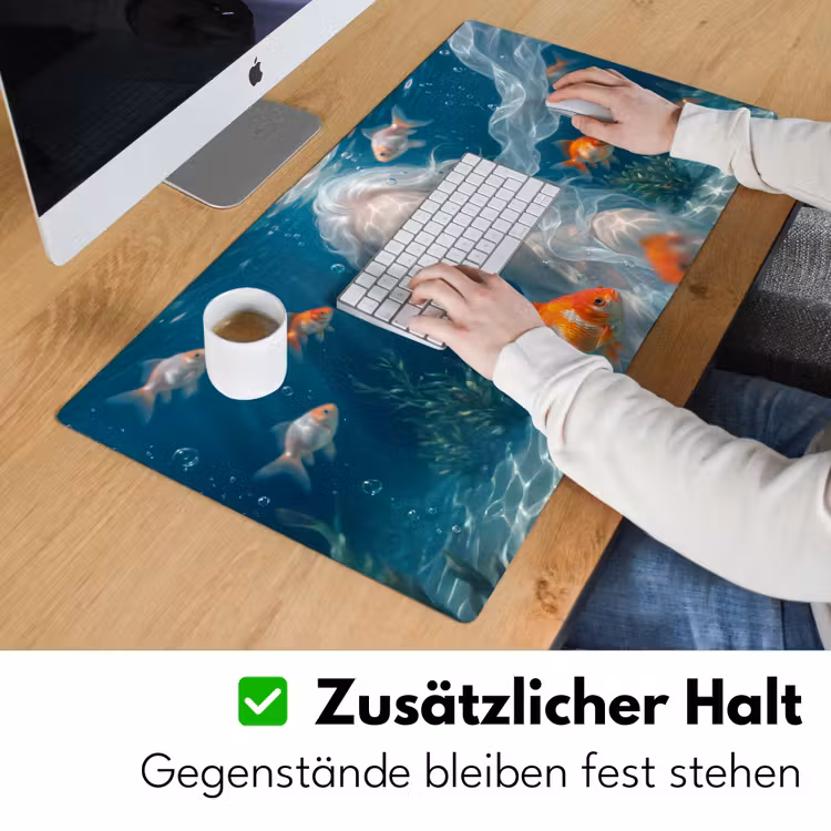 Mens - Onderwater - Vis - Modern - Blauw Muismat XXL klein -ysfeer3_duits