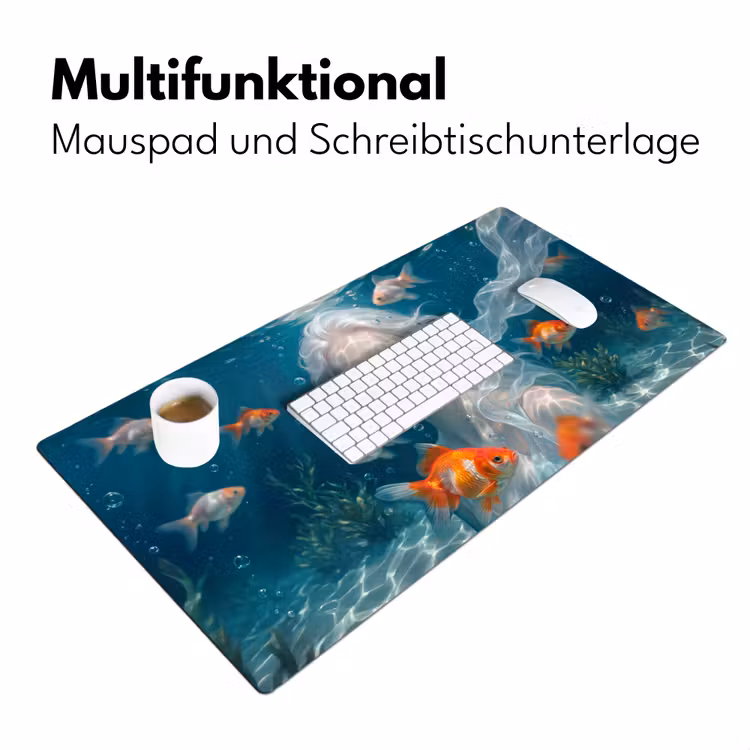Mens - Onderwater - Vis - Modern - Blauw Muismat XXL klein -ysfeer4_duits