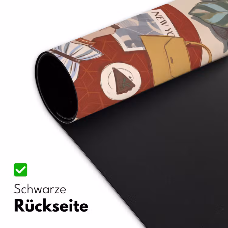 Schreibtischunterlage - Menschen – Café – Kaffee – Stadtleben – Modern - Mensen - Cafe - Koffie - Stadsleven - Modern Muismat XXL klein