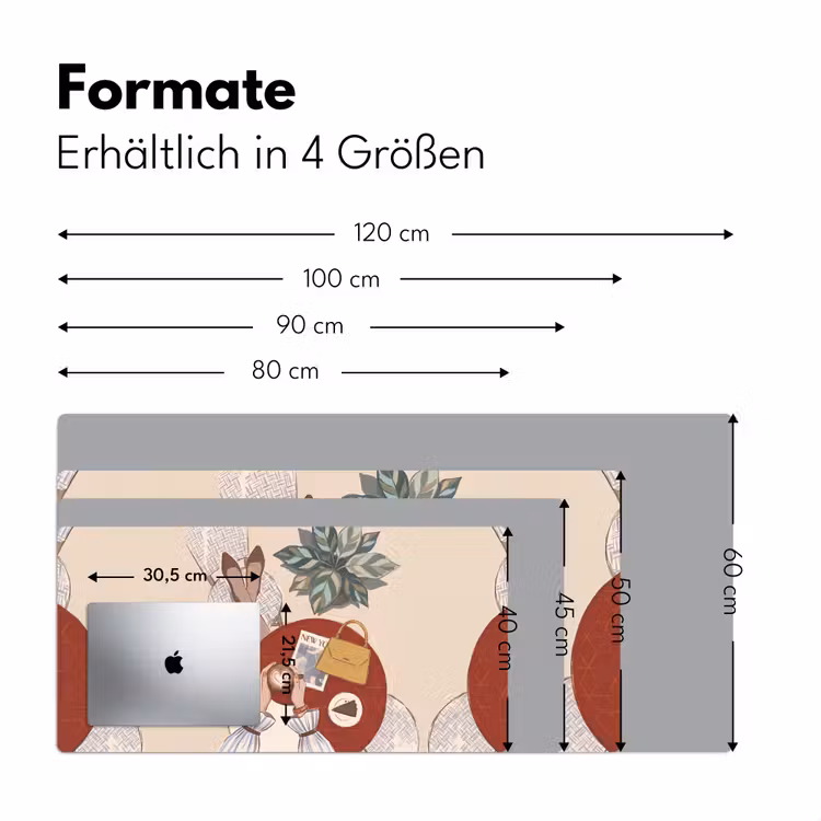 Schreibtischunterlage - Menschen – Café – Kaffee – Stadtleben – Modern - Mensen - Cafe - Koffie - Stadsleven - Modern Muismat XXL klein