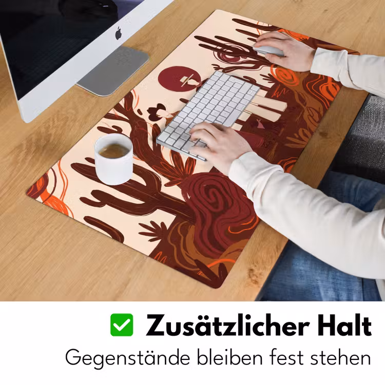 Schreibtischunterlage - Menschen – Cowboykleidung – Westernstil – Illustration – Braun - Mensen - Cowboykleding - Westerse stijl - Illustratie - Bruin Muismat XXL klein