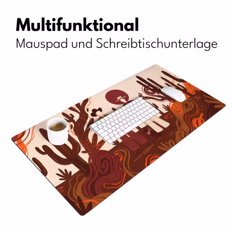Schreibtischunterlage - Menschen – Cowboykleidung – Westernstil – Illustration – Braun - Mensen - Cowboykleding - Westerse stijl - Illustratie - Bruin Muismat XXL klein