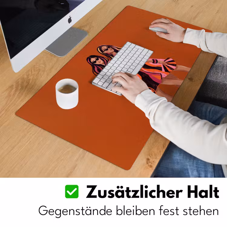 Schreibtischunterlage - Menschen – Duo – Mode – Illustration – Farbenfroh - Mensen - Duo - Mode - Illustratie - Kleurrijk Muismat XXL klein