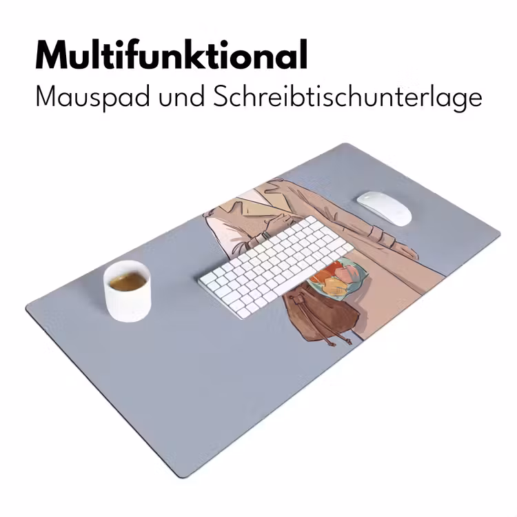Schreibtischunterlage - Menschen – Einkaufen – Stadtleben – Modern – Farbenfroh - Mensen - Boodschappen - Stadsleven - Modern - Kleurrijk Muismat XXL klein