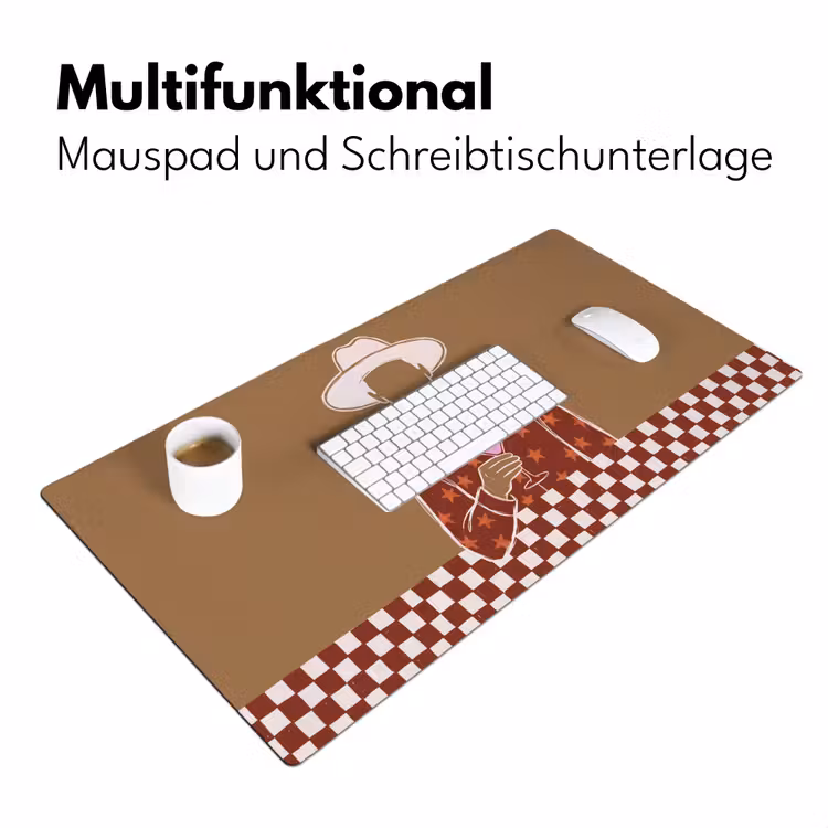 Schreibtischunterlage - Menschen – Hut – Cocktail – Abstrakt – Modern - Mensen - Hoed - Cocktail - Abstract - Modern Muismat XXL klein