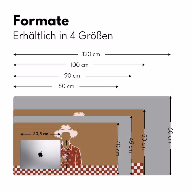 Schreibtischunterlage - Menschen – Hut – Cocktail – Abstrakt – Modern - Mensen - Hoed - Cocktail - Abstract - Modern Muismat XXL klein