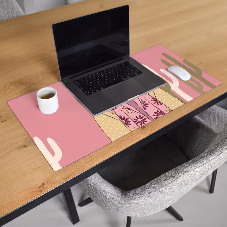 Schreibtischunterlage - Menschen – Hüte – Abstrakt – Rosa – Porträt - Mensen - Hoeden - Abstract - Roze - Portret Muismat XXL klein