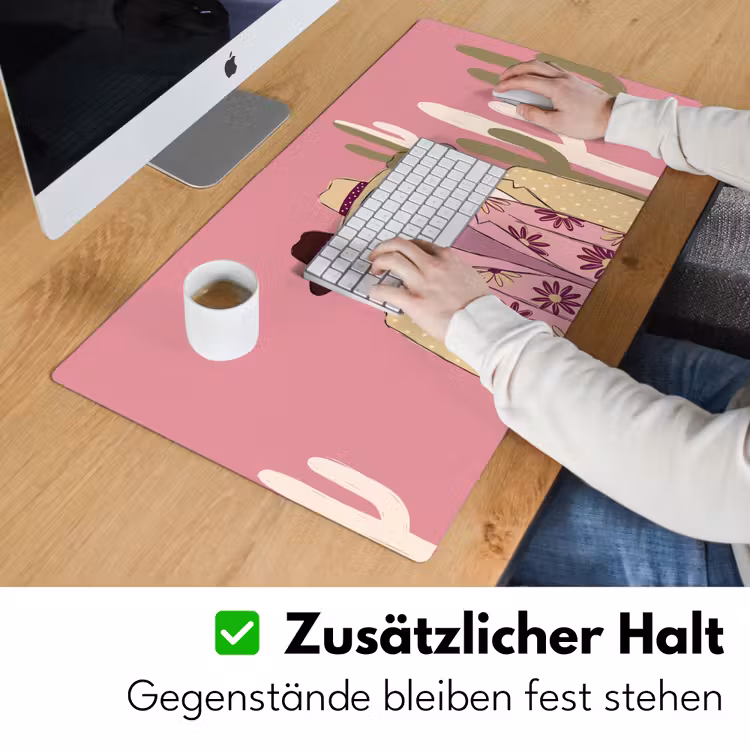 Schreibtischunterlage - Menschen – Hüte – Abstrakt – Rosa – Porträt - Mensen - Hoeden - Abstract - Roze - Portret Muismat XXL klein