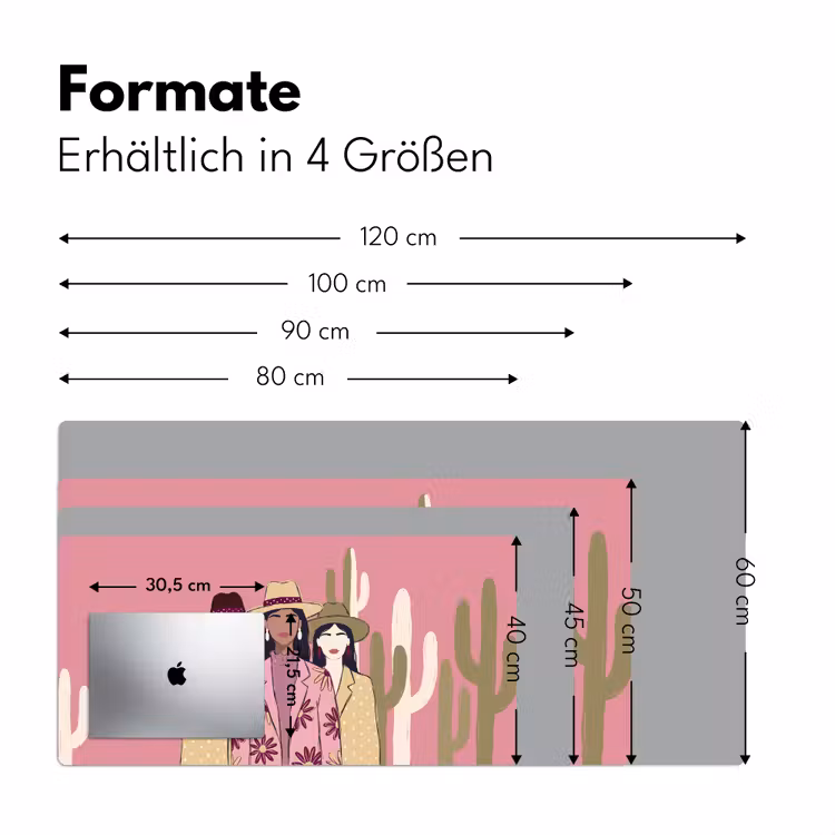 Schreibtischunterlage - Menschen – Hüte – Abstrakt – Rosa – Porträt - Mensen - Hoeden - Abstract - Roze - Portret Muismat XXL klein