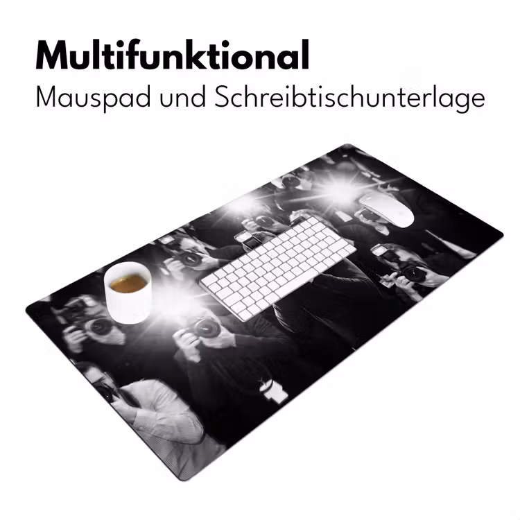 Mensen - Camera - Flitslicht - Zwart-wit - Media Muismat XXL klein -ysfeer4_duits