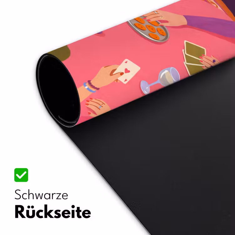 Schreibtischunterlage - Menschen – Kartenspiel – Innenraum – Modern – Farbenfroh - Mensen - Kaartspel - Interieur - Modern - Kleurrijk Muismat XXL klein