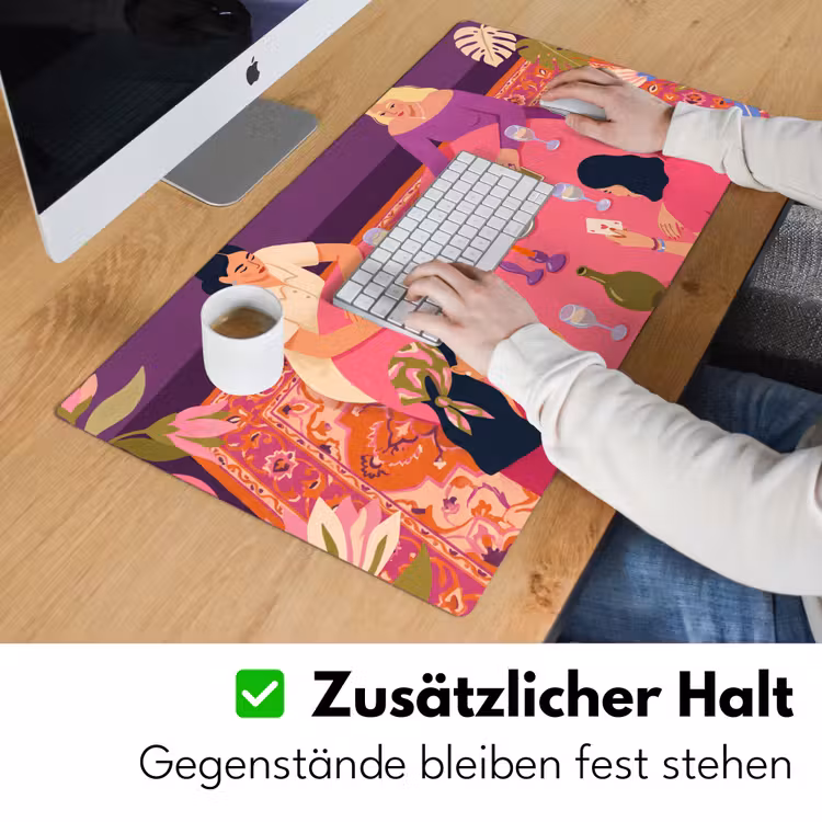 Schreibtischunterlage - Menschen – Kartenspiel – Innenraum – Modern – Farbenfroh - Mensen - Kaartspel - Interieur - Modern - Kleurrijk Muismat XXL klein