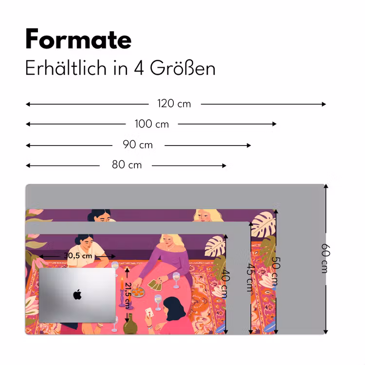 Schreibtischunterlage - Menschen – Kartenspiel – Innenraum – Modern – Farbenfroh - Mensen - Kaartspel - Interieur - Modern - Kleurrijk Muismat XXL klein