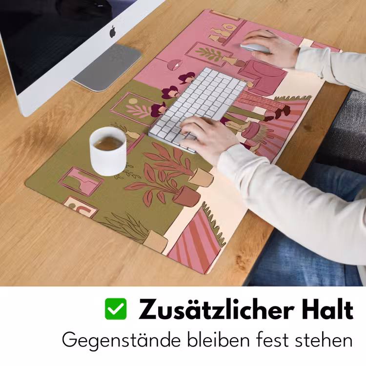 Schreibtischunterlage - Menschen – Männer – Hüte – Retro – Inneneinrichtung - Mensen - Mannen - Hoeden - Retro - Interieur Muismat XXL klein