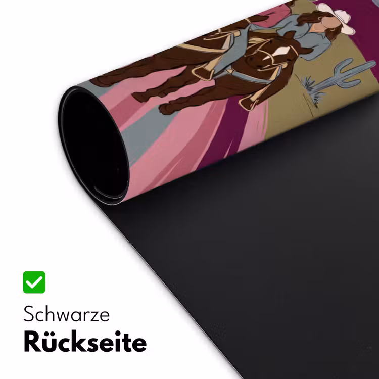 Schreibtischunterlage - Menschen – Pferd – Wüste – Abstrakt – Rosa - Mensen - Paard - Woestijn - Abstract - Roze Muismat XXL klein
