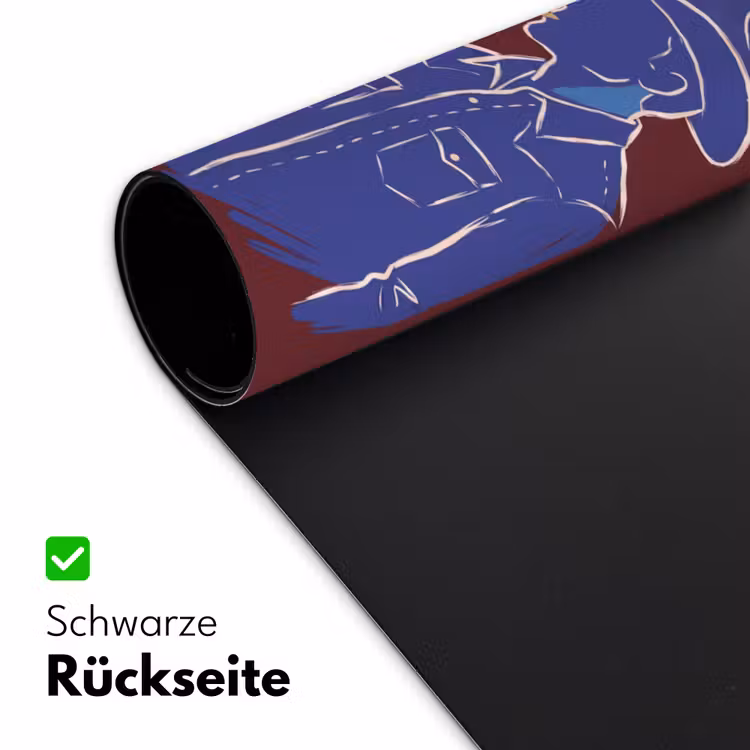 Schreibtischunterlage - Menschen – Profil – Zigarette – Abstrakt – Kunst - Mensen - Profiel - Sigaret - Abstract - Kunst Muismat XXL klein
