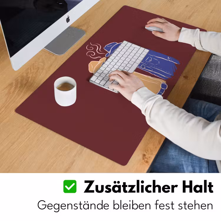 Schreibtischunterlage - Menschen – Profil – Zigarette – Abstrakt – Kunst - Mensen - Profiel - Sigaret - Abstract - Kunst Muismat XXL klein