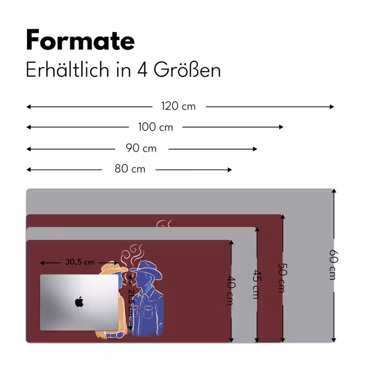 Schreibtischunterlage - Menschen – Profil – Zigarette – Abstrakt – Kunst - Mensen - Profiel - Sigaret - Abstract - Kunst Muismat XXL klein
