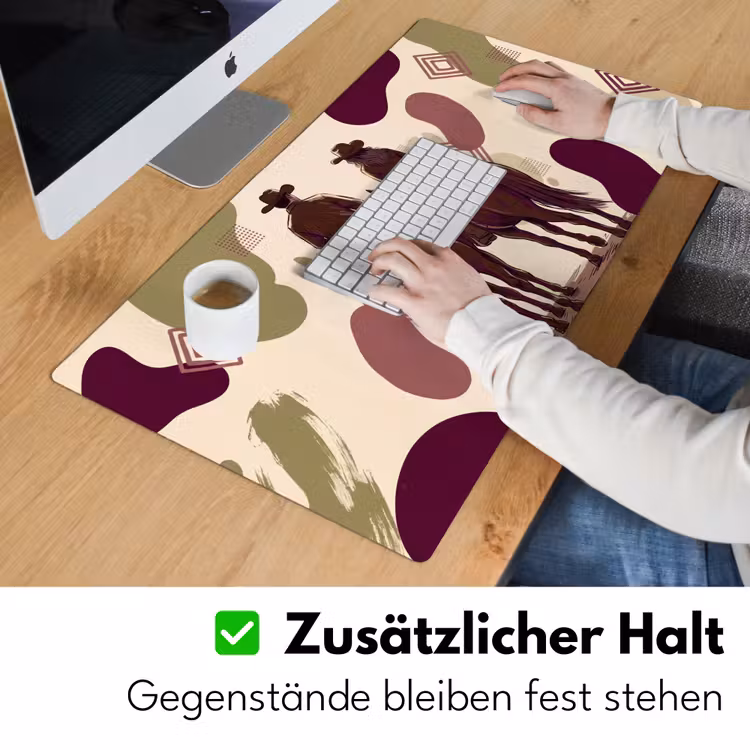 Schreibtischunterlage - Menschen – Reiter – Western – Illustration – Braun — 3