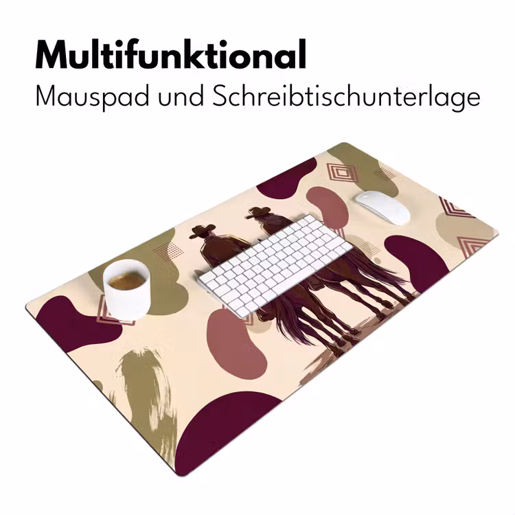 Schreibtischunterlage - Menschen – Reiter – Western – Illustration – Braun — 4