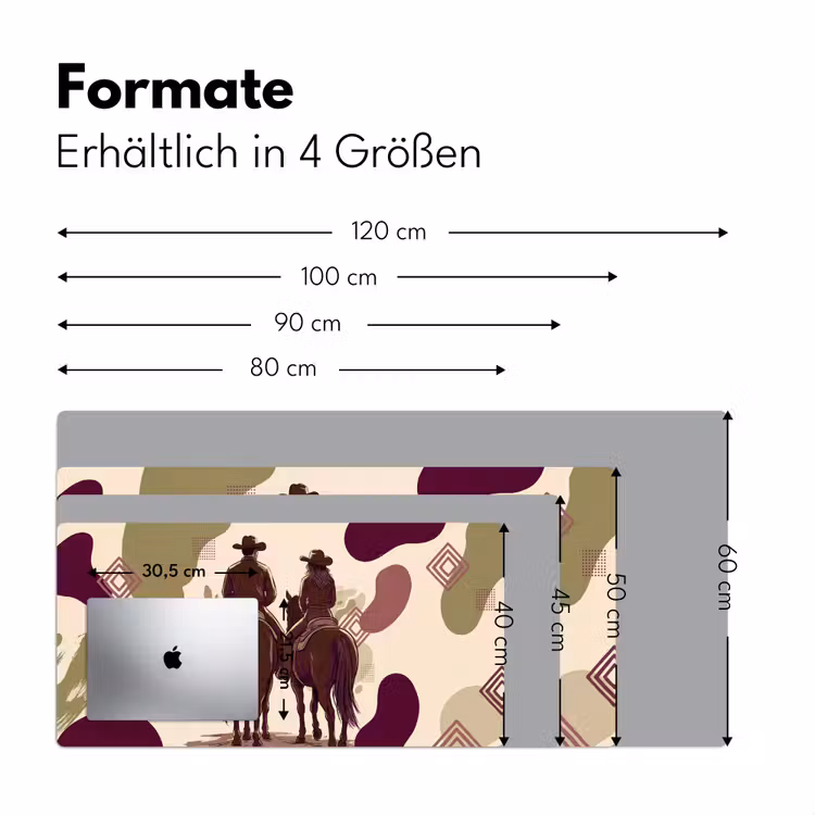 Schreibtischunterlage - Menschen – Reiter – Western – Illustration – Braun — 5