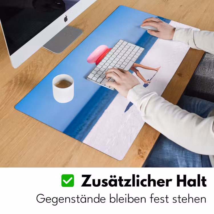 Schreibtischunterlage - Menschen – Strand – Sommer – Freizeit – Farbenfroh - Mensen - Strand - Zomer - Recreatie - Kleurrijk Muismat XXL klein