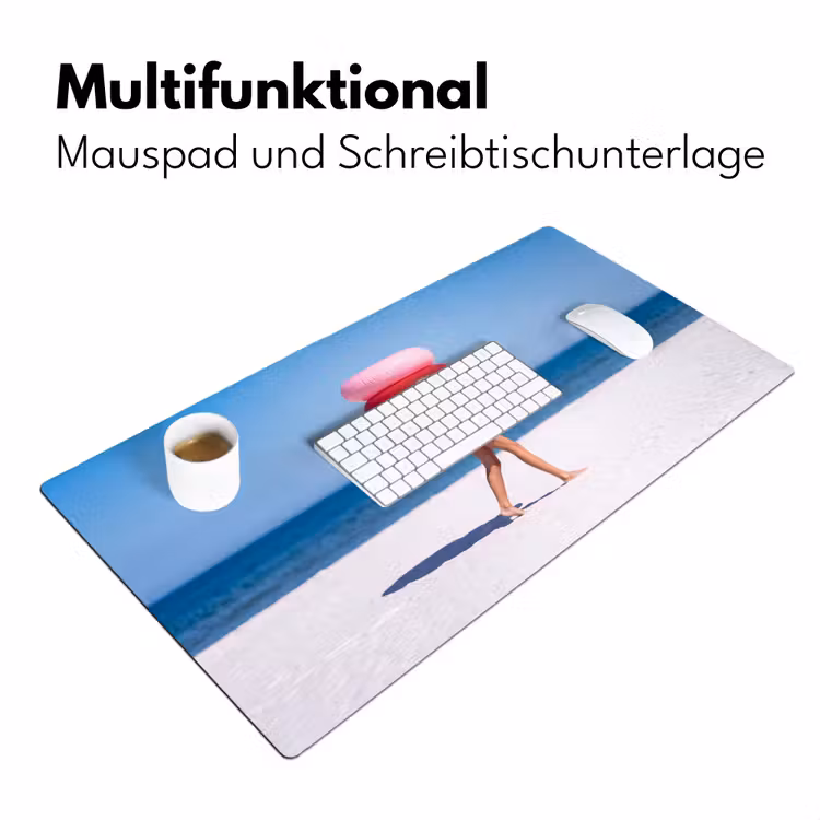 Schreibtischunterlage - Menschen – Strand – Sommer – Freizeit – Farbenfroh - Mensen - Strand - Zomer - Recreatie - Kleurrijk Muismat XXL klein