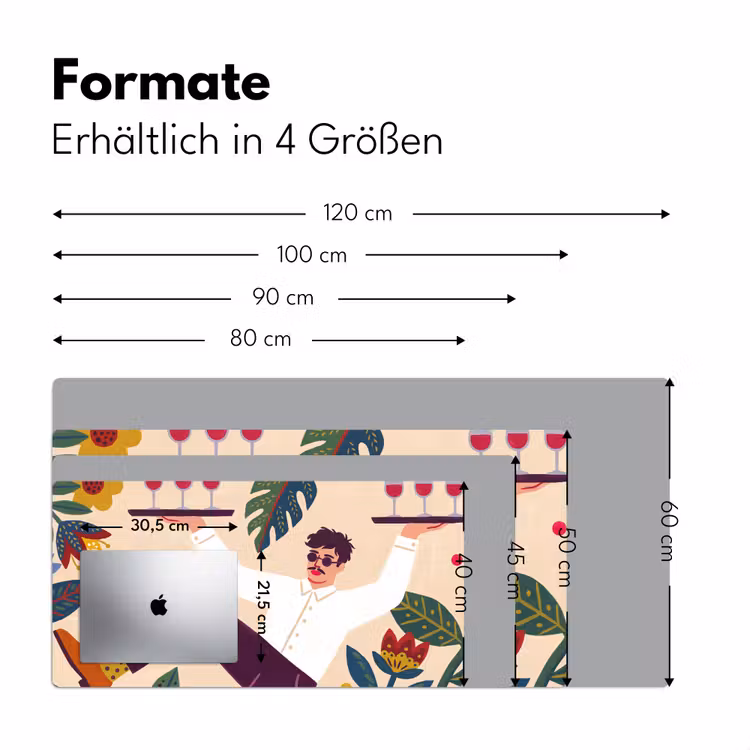 Schreibtischunterlage - Menschen – Tablett – Essen – Modern – Bunt - Mensen - Dienblad - Eten - Modern - Kleurrijk Muismat XXL klein