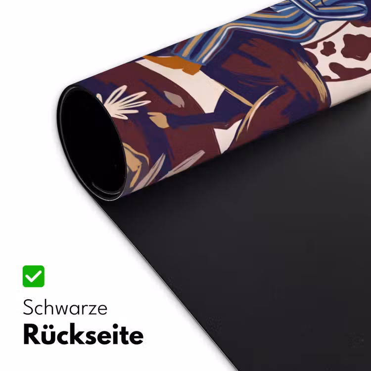Schreibtischunterlage - Menschen – Tiere – Cowboy – Abstrakt – Bunt - Mensen - Dieren - Cowboy - Abstract - Kleurrijk Muismat XXL klein