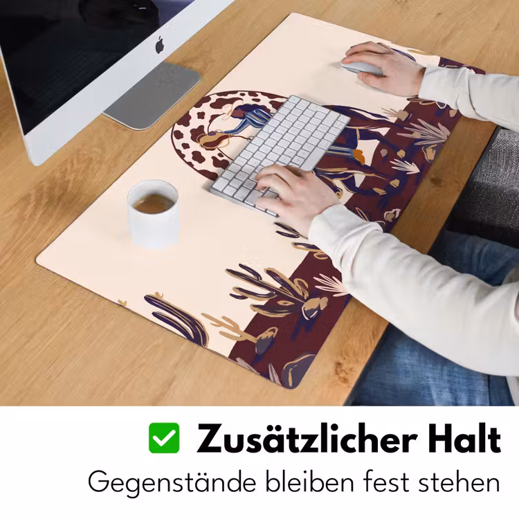 Schreibtischunterlage - Menschen – Tiere – Cowboy – Abstrakt – Bunt - Mensen - Dieren - Cowboy - Abstract - Kleurrijk Muismat XXL klein